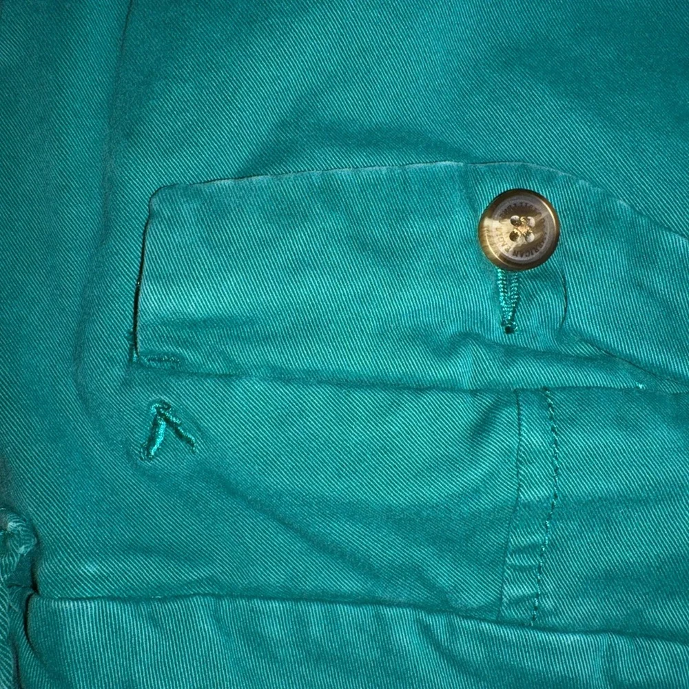 Women’s American Eagle Teal Low Rise Shortie Stretch Shorts Y2K Size 10 EUC